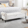 Velvet Upholstered Storage Bench - Omega Lifestyles