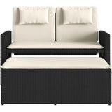 Versatile Adjustable Reclining PE Rattan Outdoor Patio Bench - Omega Lifestyles