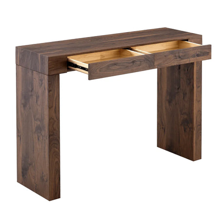 Walnut Grain MDF Bar Table With Storage Drawers - Omega Lifestyles