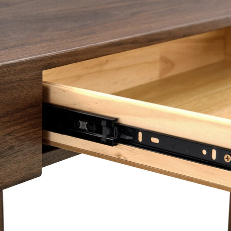 Walnut Grain MDF Bar Table With Storage Drawers - Omega Lifestyles