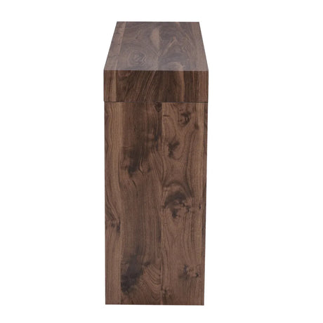 Walnut Grain MDF Bar Table With Storage Drawers - Omega Lifestyles