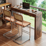 Walnut Grain MDF Bar Table With Storage Drawers - Omega Lifestyles