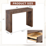 Walnut Grain MDF Bar Table With Storage Drawers - Omega Lifestyles