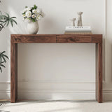 Walnut Grain MDF Bar Table With Storage Drawers - Omega Lifestyles