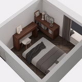 Walnut Grain MDF Bar Table With Storage Drawers - Omega Lifestyles