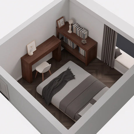 Walnut Grain MDF Bar Table With Storage Drawers - Omega Lifestyles