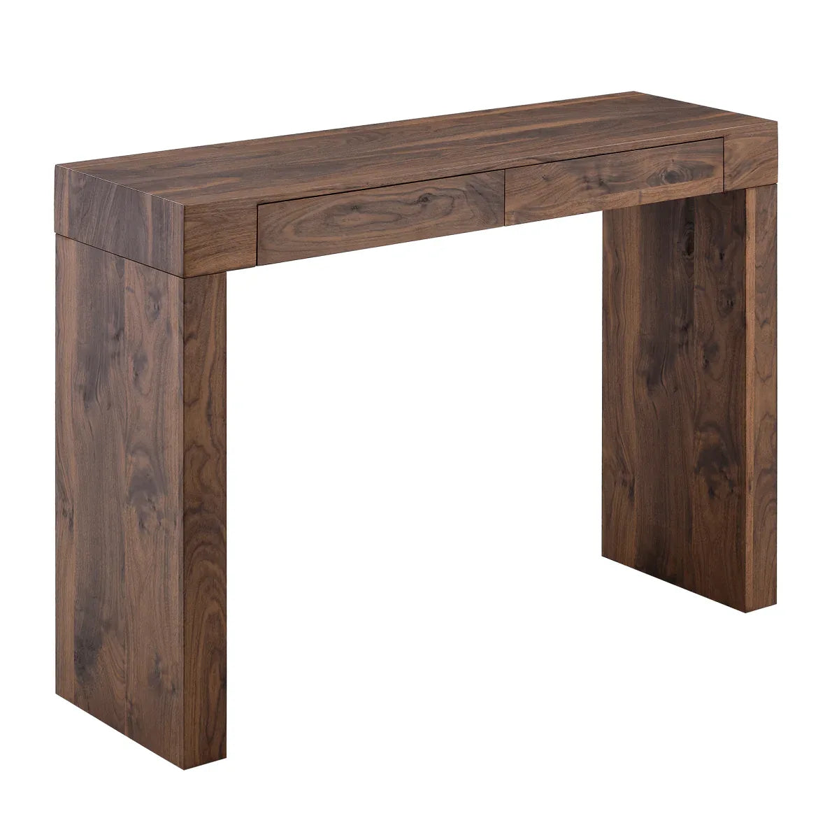 Walnut Grain MDF Bar Table With Storage Drawers - Omega Lifestyles
