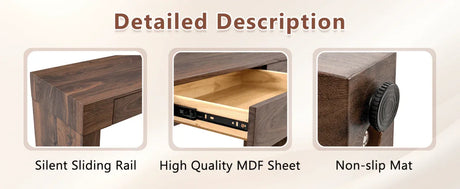 Walnut Grain MDF Bar Table With Storage Drawers - Omega Lifestyles