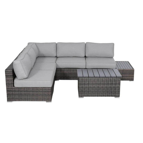 Weather - Resistant Brown Wicker Outdoor 7 - Piece Patio Sectional Set - Driftwood - Omega Lifestyles