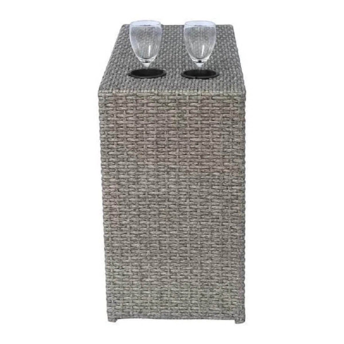 Weather - Resistant Rattan Wicker 7 - Piece Outdoor Lounge Set - Driftwood - Omega Lifestyles