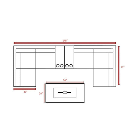 Weather - Resistant Rattan Wicker 7 - Piece Outdoor Lounge Set - Driftwood - Omega Lifestyles