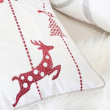 White 20x20 Embroidered Polyester Christmas Throw Pillow - Driftwood - Omega Lifestyles