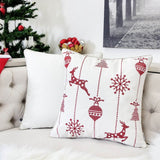 White 20x20 Embroidered Polyester Christmas Throw Pillow - Driftwood - Omega Lifestyles