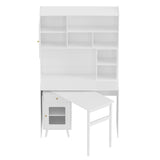 White Computer Desk With 90-Degree Rotating Desktop and Storage - Omega Lifestyles