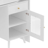 White Computer Desk With 90-Degree Rotating Desktop and Storage - Omega Lifestyles