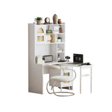 White Computer Desk With 90-Degree Rotating Desktop and Storage - Omega Lifestyles