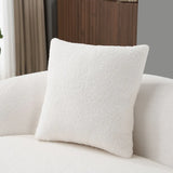 White Curved Minimalist Foam Spring Loveseat Sofa - Omega Lifestyles