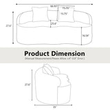 White Curved Minimalist Foam Spring Loveseat Sofa - Omega Lifestyles