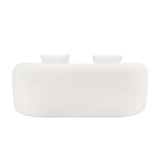 White Curved Minimalist Foam Spring Loveseat Sofa - Omega Lifestyles