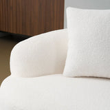 White Curved Minimalist Foam Spring Loveseat Sofa - Omega Lifestyles