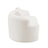 White Curved Minimalist Foam Spring Loveseat Sofa - Omega Lifestyles