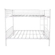 White Metal Twin - Over - Twin Bunk Bed Frame With Ladder - Driftwood - Omega Lifestyles