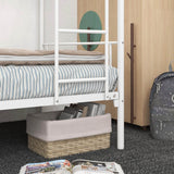 White Metal Twin - Over - Twin Bunk Bed Frame With Ladder - Driftwood - Omega Lifestyles