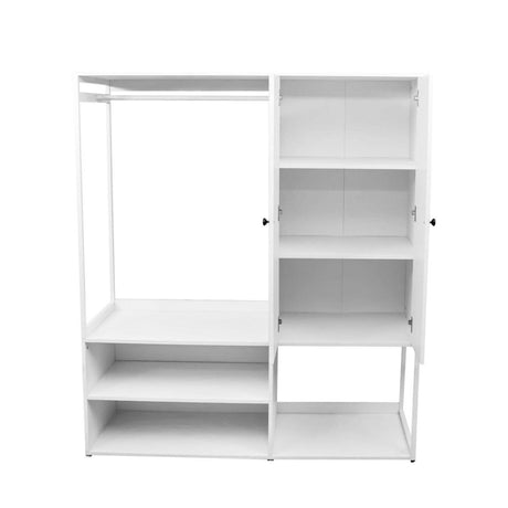 White Particle Board Armoire Wardrobe Closet With Shelves - Sleep Galleria