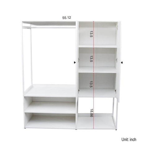 White Particle Board Armoire Wardrobe Closet With Shelves - Sleep Galleria