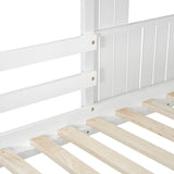 White Twin - Over - Full Solid Wood Playhouse Bunk Bed - Driftwood - Omega Lifestyles
