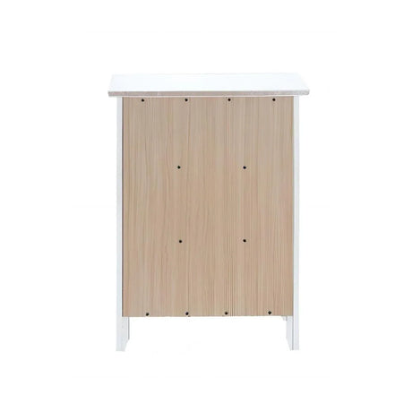 White Wood 3-Drawer Nightstand With Polished Nickel Hardware - Omega Lifestyles