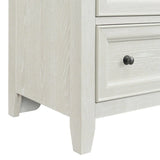 White Wood 3-Drawer Nightstand With USB Charging Station - Omega Lifestyles