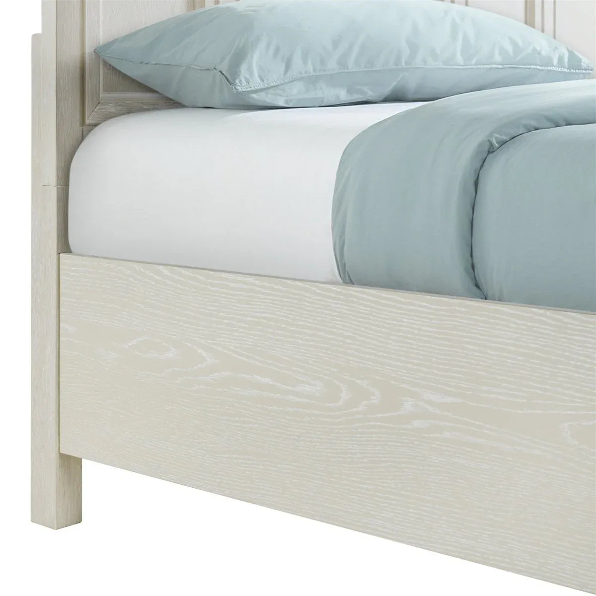 White Wood Classic Queen Storage Bed With Footboard Drawers - Omega Lifestyles