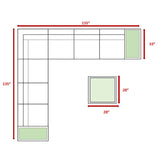 Wicker Outdoor 6 - Person Sectional Seating Group With Cushions - Driftwood - Omega Lifestyles
