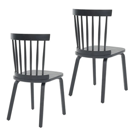 Windsor Wood Farmhouse Spindle Back Dining Chairs Set of 2 - Omega Lifestyles