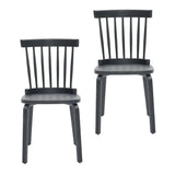 Windsor Wood Farmhouse Spindle Back Dining Chairs Set of 2 - Omega Lifestyles