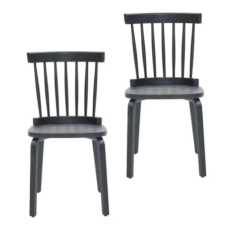 Windsor Wood Farmhouse Spindle Back Dining Chairs Set of 2 - Omega Lifestyles