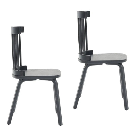 Windsor Wood Farmhouse Spindle Back Dining Chairs Set of 2 - Omega Lifestyles