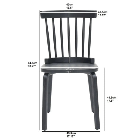 Windsor Wood Farmhouse Spindle Back Dining Chairs Set of 2 - Omega Lifestyles