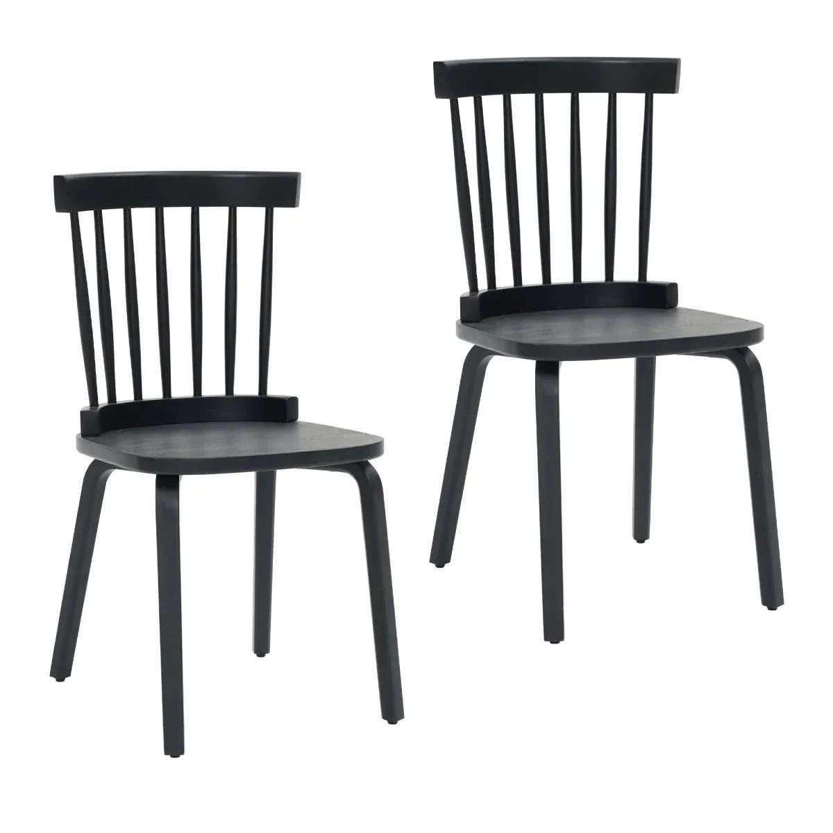 Windsor Wood Farmhouse Spindle Back Dining Chairs Set of 2 - Omega Lifestyles