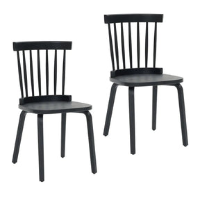 Windsor Wood Farmhouse Spindle Back Dining Chairs Set of 2 - Omega Lifestyles
