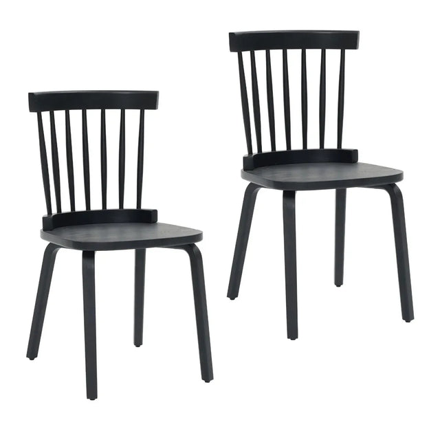 Windsor Wood Farmhouse Spindle Back Dining Chairs Set of 2 - Omega Lifestyles