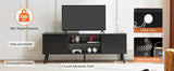 Wooden Fireplace TV Stand with Adjustable Shelf and Storage - Omega Lifestyles