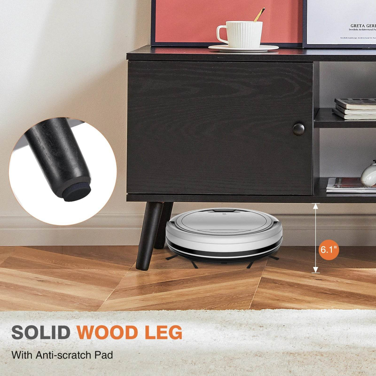 Wooden Fireplace TV Stand with Adjustable Shelf and Storage - Omega Lifestyles