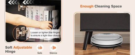 Wooden Fireplace TV Stand with Adjustable Shelf and Storage - Omega Lifestyles