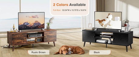 Wooden Fireplace TV Stand with Adjustable Shelf and Storage - Omega Lifestyles