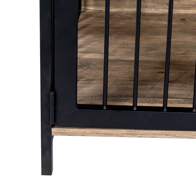 Wooden Indoor Dog Crate Furniture With Two Doors - Omega Lifestyles