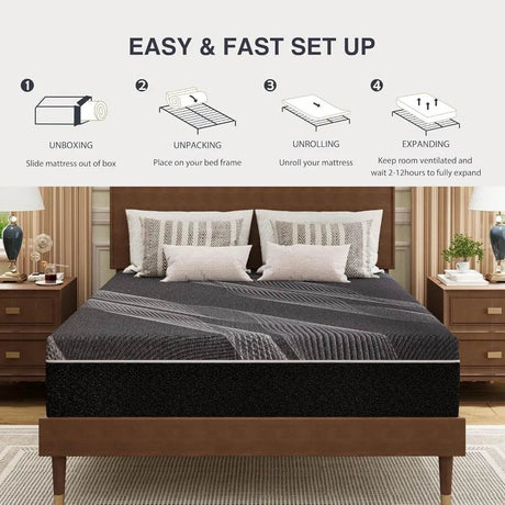 10-Inch Gel Memory Foam Mattress - Omega Lifestyles