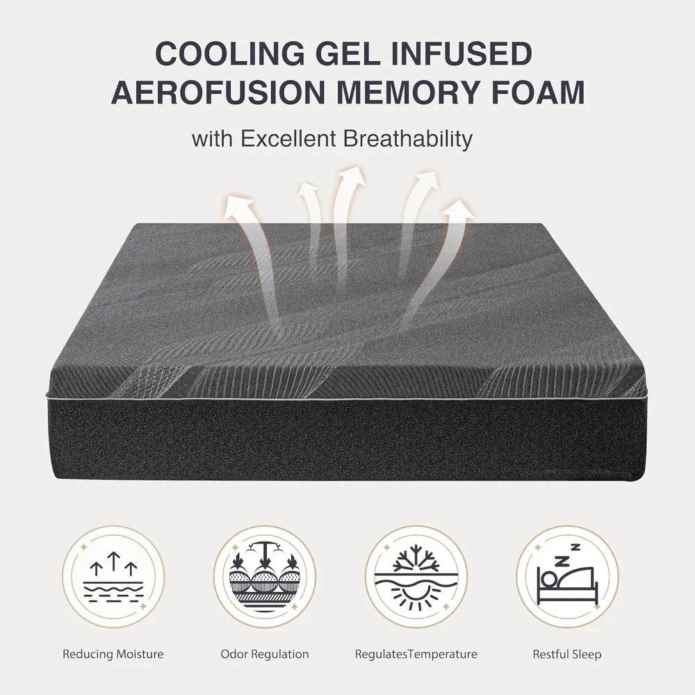 10-Inch Gel Memory Foam Mattress - Omega Lifestyles