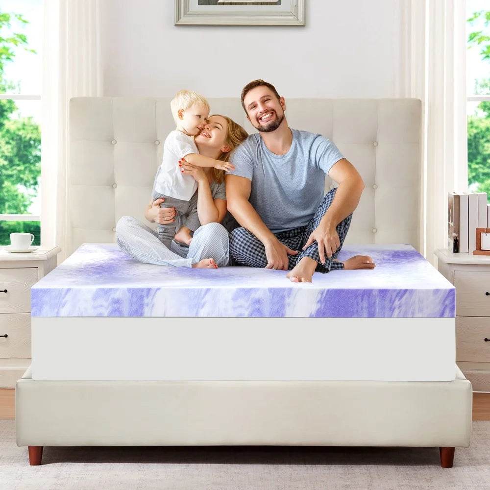 Cooling Gel-Infused Memory Foam Mattress Topper 2-Inch - Omega Lifestyles